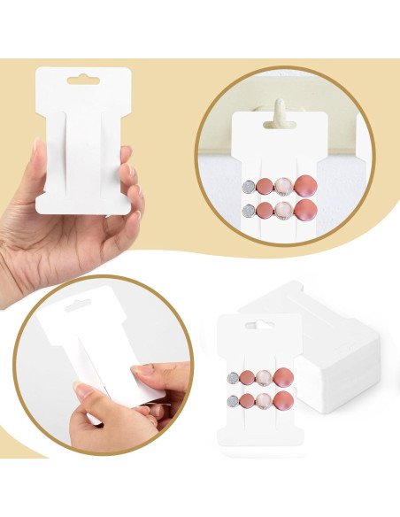200 Tarjetas de Exhibición para Clips de Cabello 350gsm 10.8x7cm