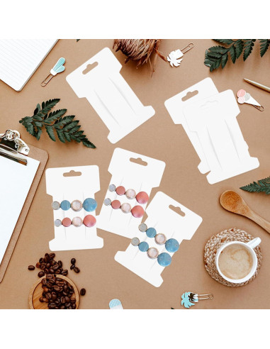 200 Tarjetas de Exhibición para Clips de Cabello 350gsm 10.8x7cm