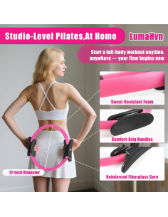 Kit de Pilates Rosa LumaHvn con Anillo y Pelotas para Ejercicio 2