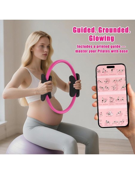 Kit de Pilates Rosa LumaHvn con Anillo y Pelotas para Ejercicio