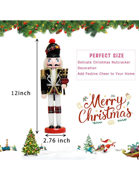 Cascanueces de Madera 30 cm Happy L - Decoración Navideña