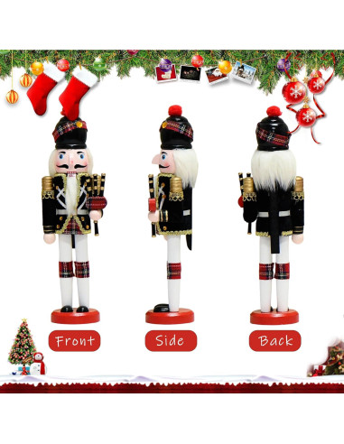 Cascanueces de Madera 30 cm Happy L - Decoración Navideña