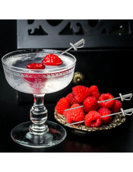 10 Palillos de Cóctel de Acero Inoxidable Perthlin 10.9 cm