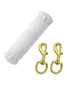 Cuerda de Soga para Bandera EKEV 15m con Ganchos Giratorios