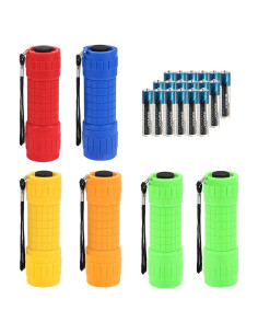 Juego de 6 Linternas LED COB Whaply con 18 Pilas AAA
