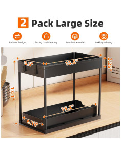 Organizador Bajo Fregadero Simple Trending 2 Niveles Negro 2