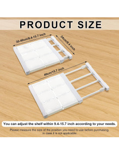 Estante de Tensión Ajustable Gerrii 2 Pcs Blanco 27.5-45.5cm 2