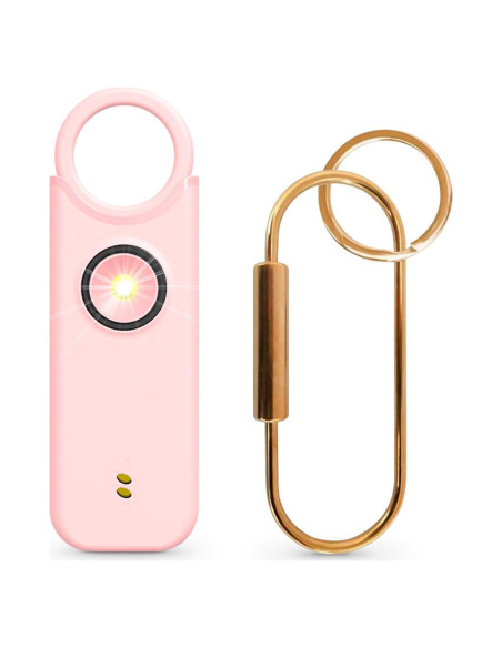 Alarma Personal de Seguridad Fuers 135dB con Luz LED Rosa