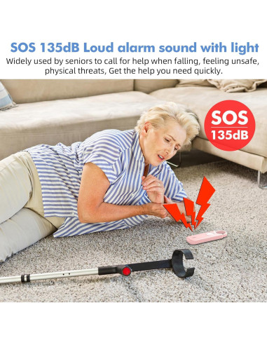 Alarma Personal de Seguridad Fuers 135dB con Luz LED Rosa