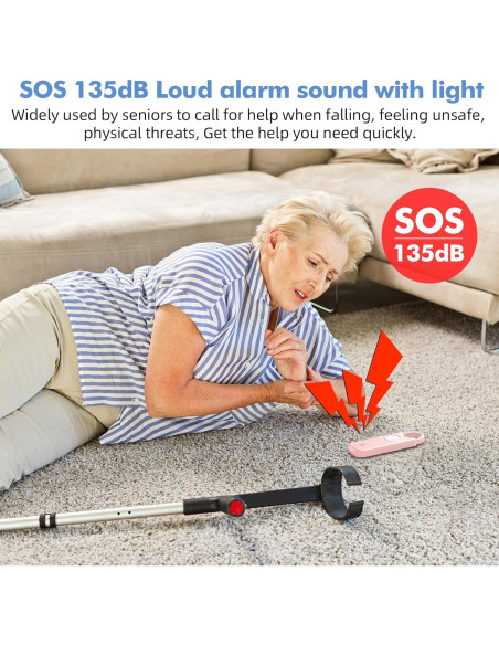 Alarma Personal de Seguridad Fuers 135dB con Luz LED Rosa