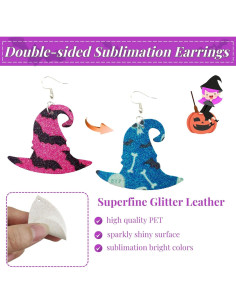 Set de 60 Piezas Aretes de Sublimación SHUANGART Halloween 2