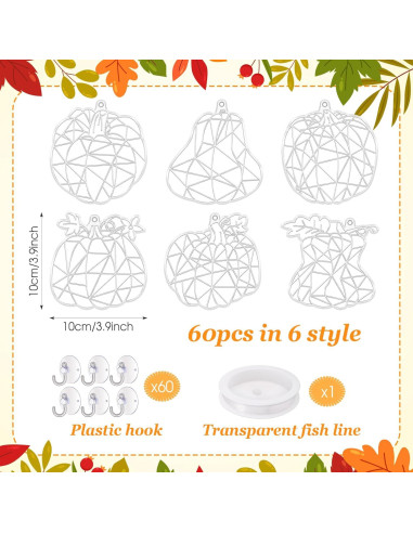 Kit de Manualidades Atrapa Luz RoundFunny 60 Piezas Otoño