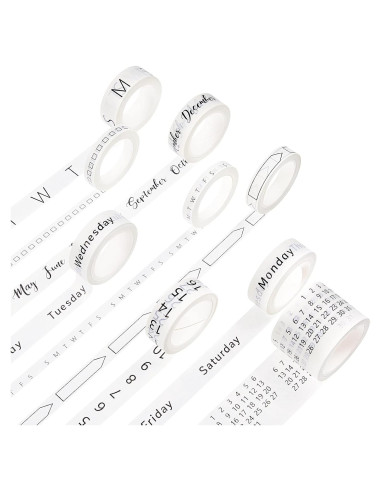 Conjunto de 9 Rollos de Cinta Washi Chuangdi para Planificación