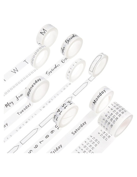 Conjunto de 9 Rollos de Cinta Washi Chuangdi para Planificación