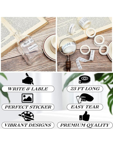 Conjunto de 9 Rollos de Cinta Washi Chuangdi para Planificación