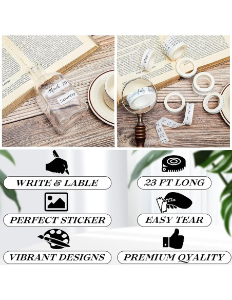 Conjunto de 9 Rollos de Cinta Washi Chuangdi para Planificación