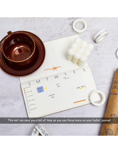 Conjunto de 9 Rollos de Cinta Washi Chuangdi para Planificación