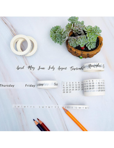 Conjunto de 9 Rollos de Cinta Washi Chuangdi para Planificación