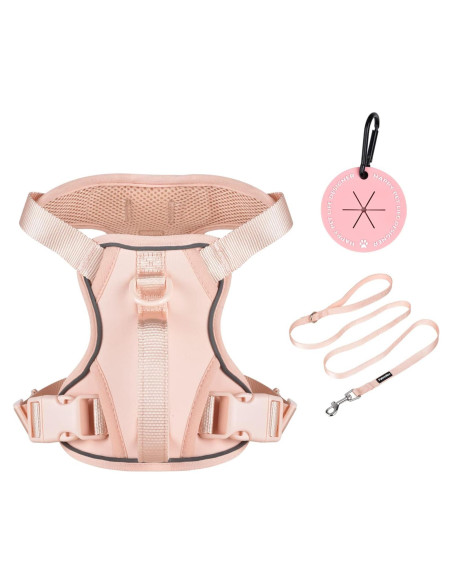 Arnés Chaleco para Perros Pequeños Petmolico Rosa Reflectante