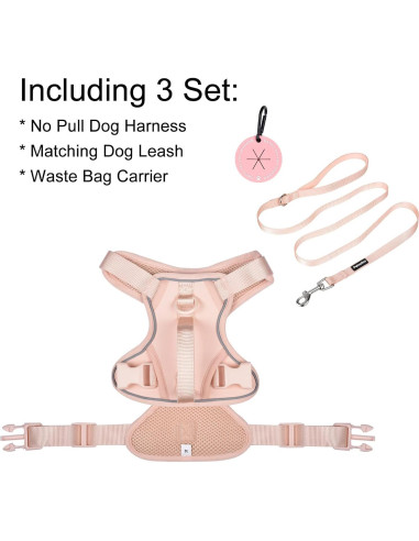 Arnés Chaleco para Perros Pequeños Petmolico Rosa Reflectante