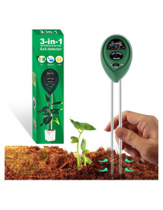 Medidor de Humedad del Suelo AACGIN 3 en 1 con pH y Luz