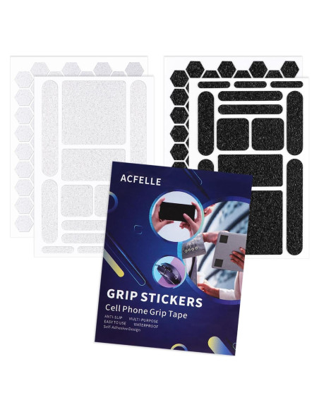 Cinta de Agarre Antideslizante ACFELLE 4Pack Negro y Transparente