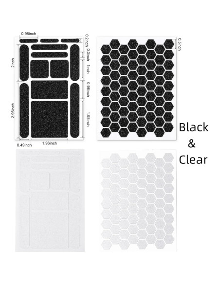 Cinta de Agarre Antideslizante ACFELLE 4Pack Negro y Transparente