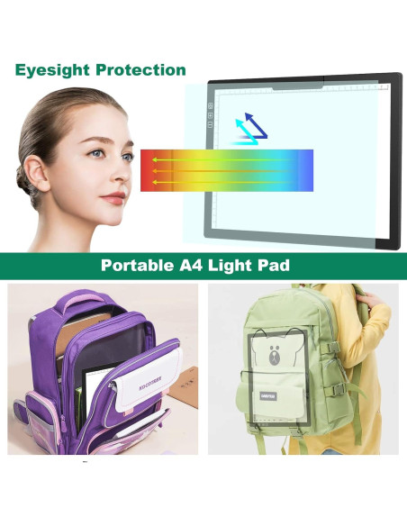 Mesa de Luz A4 Wsenlight Inalámbrica Recargable LED 6 Niveles