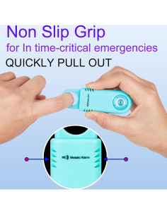 Alarma de Seguridad Personal Recargable 135dB con Luz LED Aqua 2