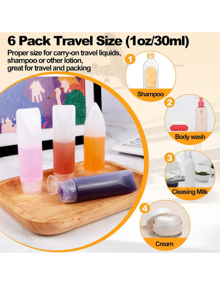 Juego de 13 Botellas de Viaje Domthent 29.57ml A Prueba de Fugas