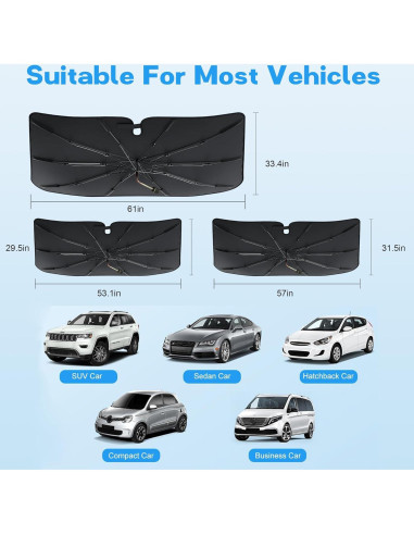 Sombrilla para Parabrisas Genérico Plegable 135x75 cm