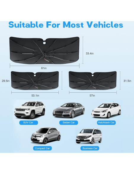 Sombrilla para Parabrisas Genérico Plegable 135x75 cm Sombrilla para Parabrisas Genérico Plegable 135x75 cm