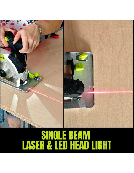 Sierra Circular Inalámbrica YOWMOFT 20V 6.5" Sin Escobillas