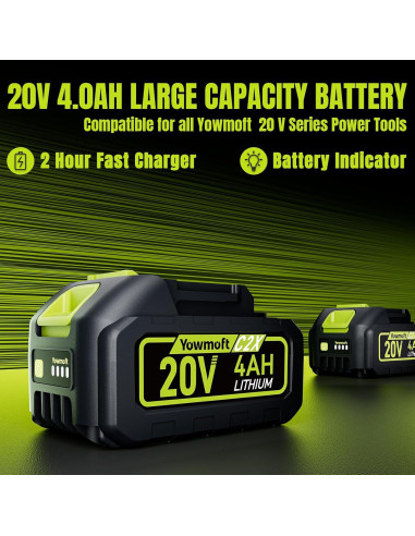 Sierra Circular Inalámbrica YOWMOFT 20V 6.5" Sin Escobillas