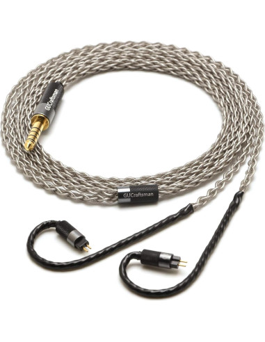 Cable de Mejora para Auriculares GUCraftsman 1.2m 4.4mm Plata 6N