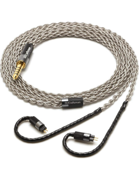 Cable de Mejora para Auriculares GUCraftsman 1.2m 4.4mm Plata 6N