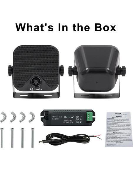 Altavoces Bluetooth Marinos Herdio HMH 616BT 10.16 cm Impermeables