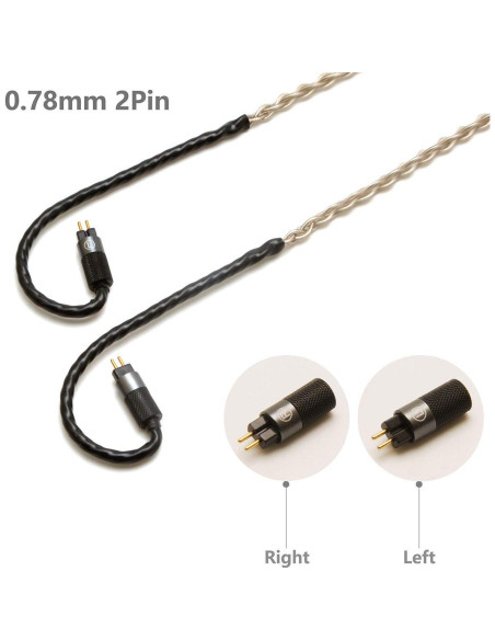 Cable de Mejora para Auriculares GUCraftsman 1.2m 4.4mm Plata 6N