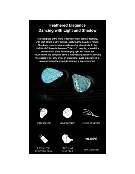 Auriculares In-Ear KGUSS Arpegear Hane 10mm Dinámico Desmontable