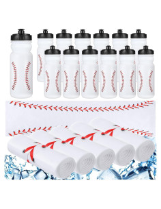 24 Piezas Set Fiesta Deportiva HunnmingRe: 12 Botellas 600ml y 12 Toallas 101x30cm