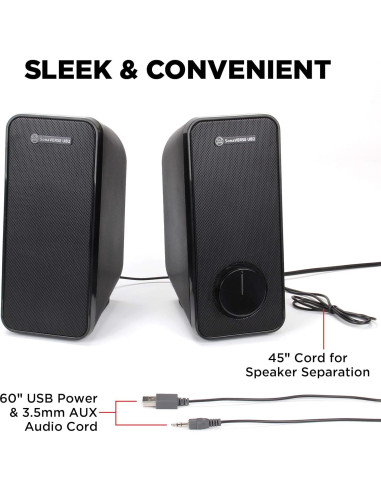 Altavoces GOgroove UB2 32W USB para PC - Audio Claro y Potente