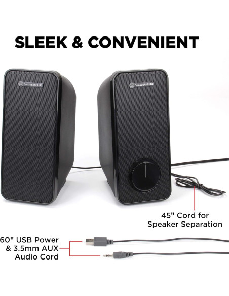 Altavoces GOgroove UB2 32W USB para PC - Audio Claro y Potente