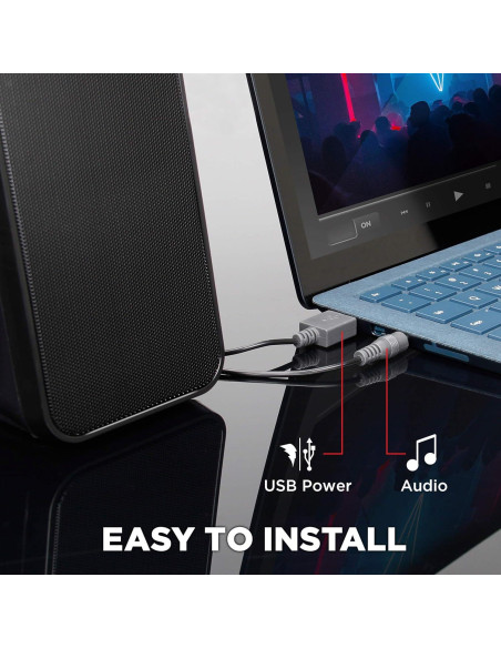 Altavoces GOgroove UB2 32W USB para PC - Audio Claro y Potente