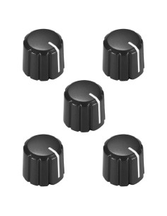 Perillas de Control de Potenciómetro uxcell 5 Pcs Tipo D 4x6mm Negras