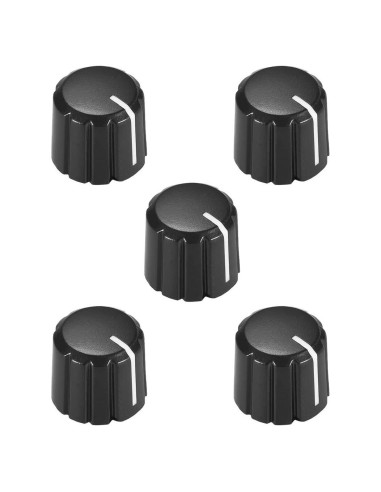 Perillas de Control de Potenciómetro uxcell 5 Pcs Tipo D 4x6mm Negras