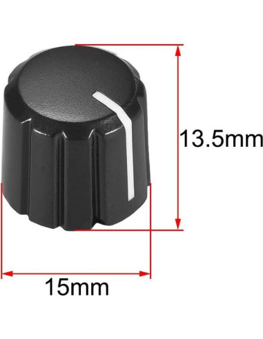 Perillas de Control de Potenciómetro uxcell 5 Pcs Tipo D 4x6mm Negras