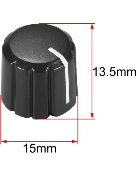 Perillas de Control de Potenciómetro uxcell 5 Pcs Tipo D 4x6mm Negras