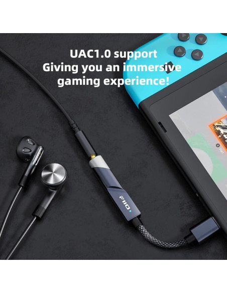 Adaptador de audio FiiO KA11 USB C a 3.5mm HiFi 32bit/384KHz