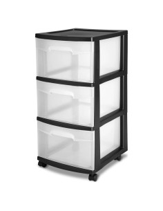 Carro de Almacenamiento 3 Cajones Genérico Negro 65.09 cm