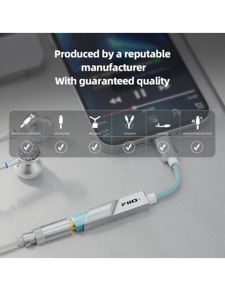 Adaptador de audio FiiO KA11 USB C a 3.5mm HiFi 32bit/384KHz